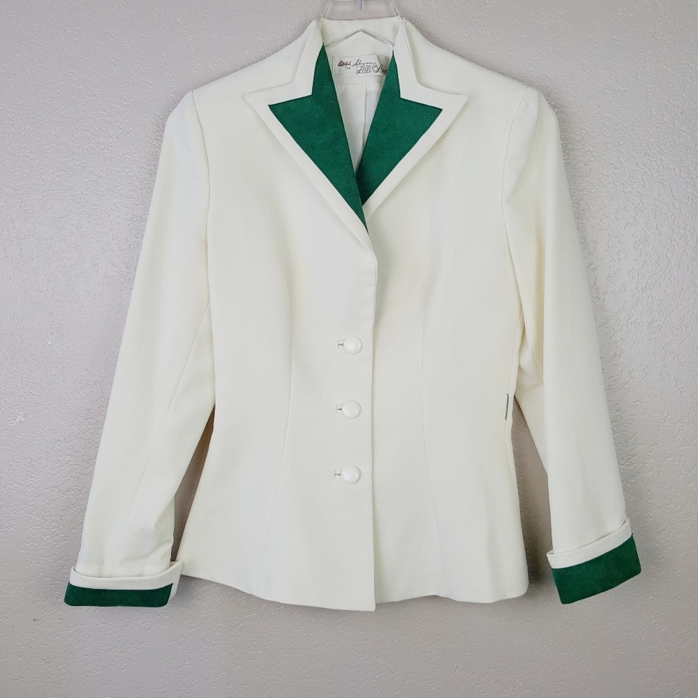 RARE Vintage Designer Lilli Ann Adolph Schuman Suede Lapel Blazer Suit Coat